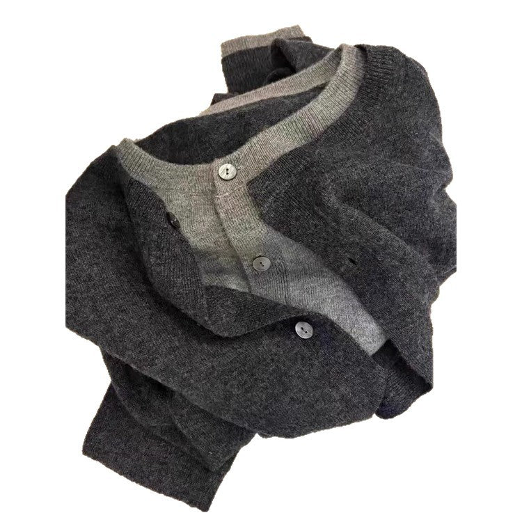 Gray's Spring Crash-Free Two Knitted Open-Shirt Women's Lazy High-End Sweater Coat Early Spring Wear On The Top