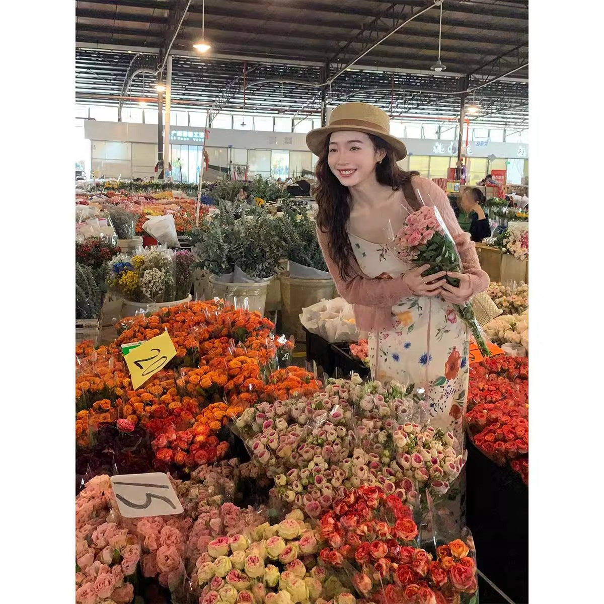 2025 New Tea Break French Broken Flowers With Joint Skirts Women's Summer Seaside Resort Beach Long Skirt