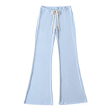 Pure-Style Hottie Summer Soft-Clum Comfortable Hanging Low-Rise Drag Trousers Trousers Sleeves Micro-Trumpets Casual Trousers