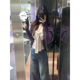 French Lazy Bat Sleeve Purple Sweater Spring Atmosphere Casual Temperament Loose Thin Knit Coat